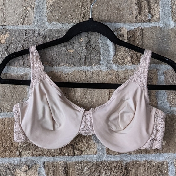 Natori Full Coverage Lightweight Lace Bra Size 38C Nude Beige - Picture 1 of 6